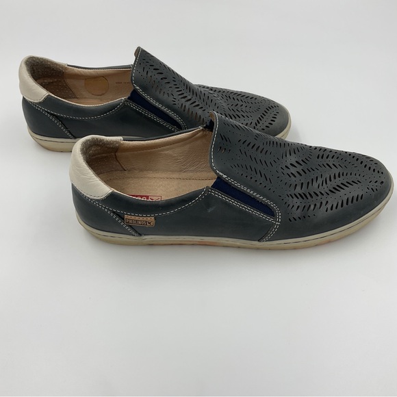 Pikolinos Cut Out Leather Slip On Loafer Blue Grey White Women’s EU 39 / US 8.5 - Picture 1 of 16